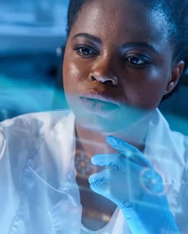 Medical researcher working in a laboratory