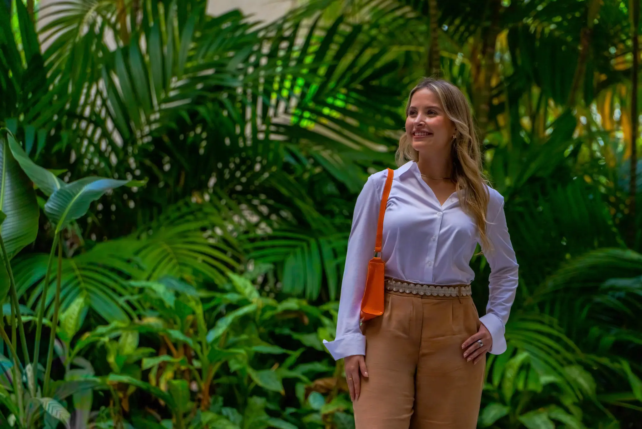 Woman enjoying the weather at University of Miami